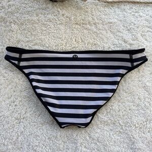 lululemon athletica Black and White Striped Bikini Bottom
